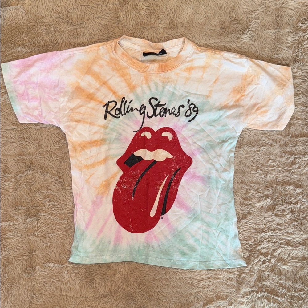 The Rolling Stones ‘89 Kids Tie-Dye T-Shirt - Red and Multicolor